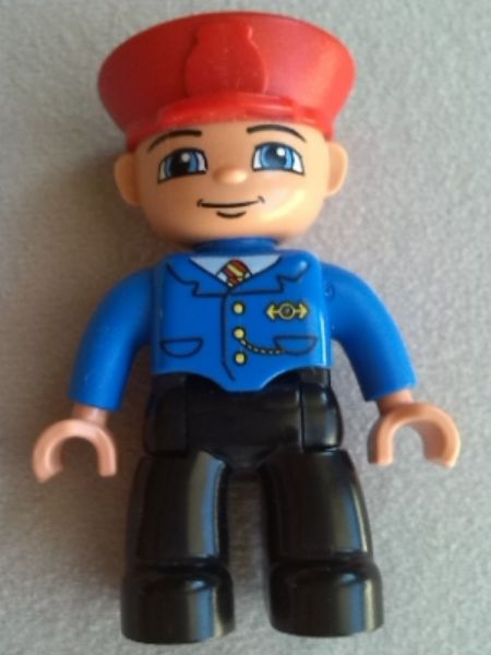 Afbeeldingen van Trein conductor met rode pet- Duplo