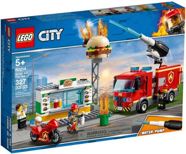 LEGO City 60214 Brand bij het hamburgerrestaurant