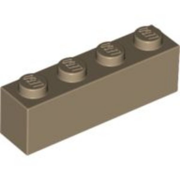 Afbeeldingen van Steen 1x4- donkerbeige- 3010-10 stuks