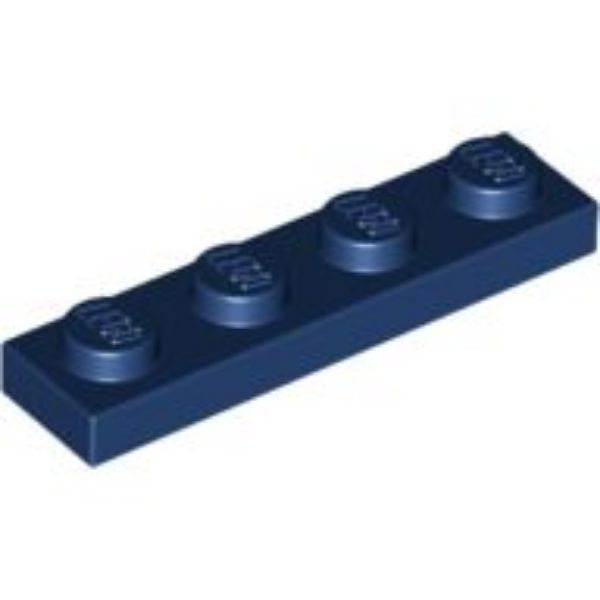 Afbeeldingen van Plate 1x4- donkerblauw- 3710- 10 stuks