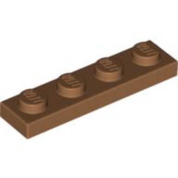 Afbeeldingen van Plate 1x4- medium nougat- 3710- 10 stuks