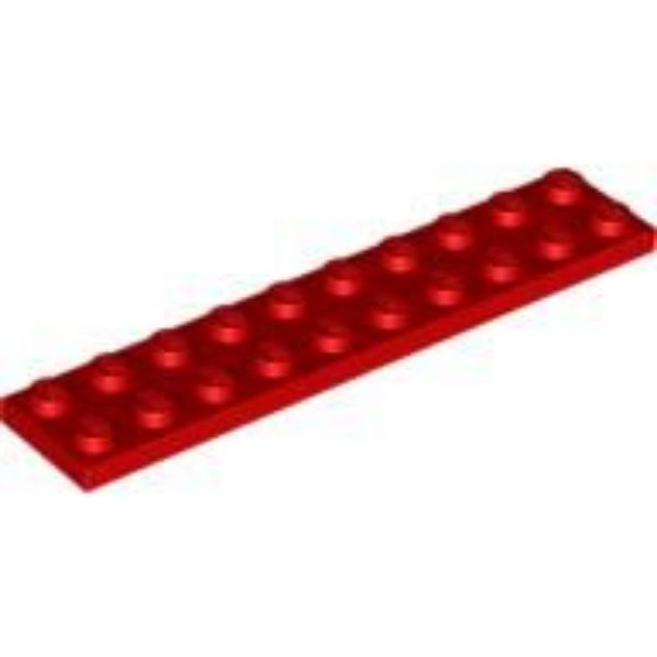 Afbeeldingen van Plate 2x10- rood- 3832- 10 stuks