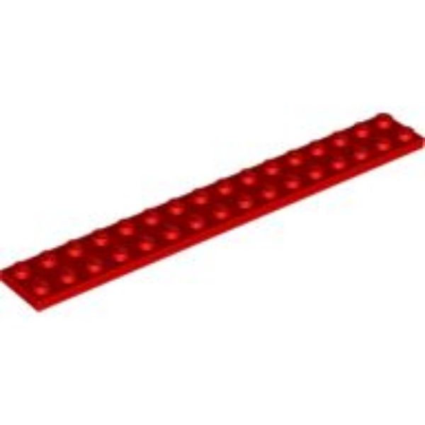 Afbeeldingen van Plate 2x16- rood- 4282- 10 stuks