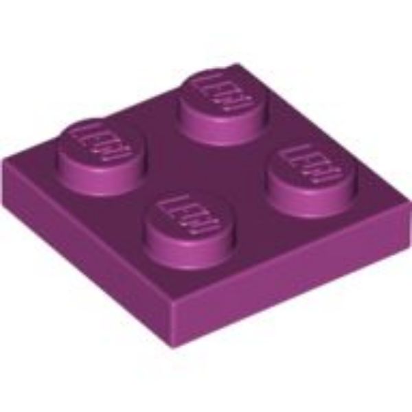 Afbeeldingen van Plate 2x2- magenta- 3022- 10 stuks