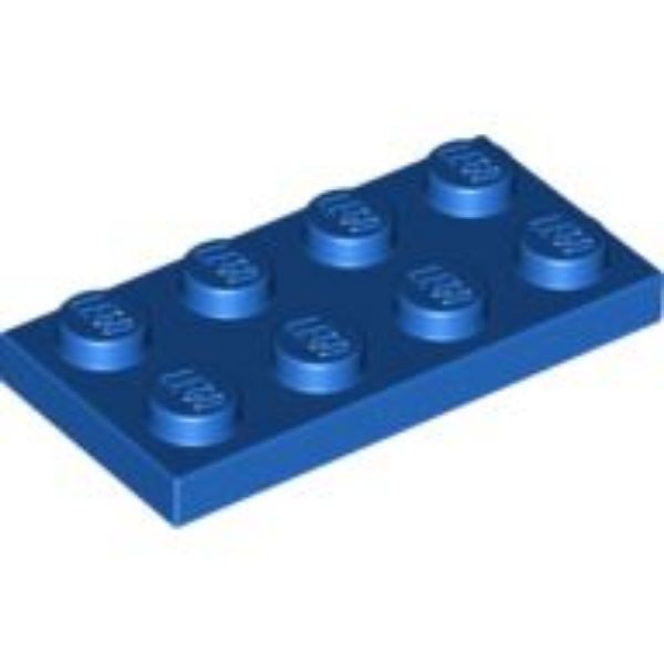 Afbeeldingen van Plate 2x4- blauw- 3020- 10 stuks