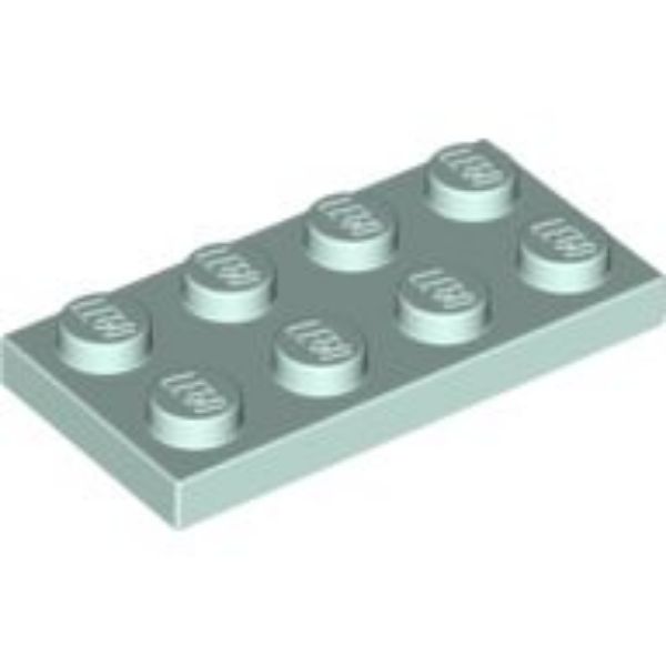 Afbeeldingen van Plate 2x4- licht aqua- 3020- 10 stuks