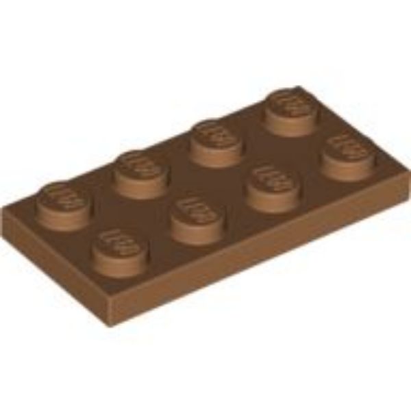 Afbeeldingen van Plate 2x4- medium nougat- 3020- 10 stuks