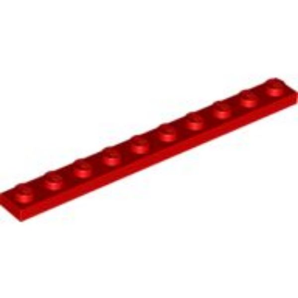 Afbeeldingen van Plate 1x10- rood- 4477- 10 stuks