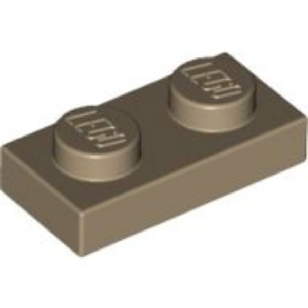 Afbeeldingen van Plate 1x2- donkerbeige -3023- 10 stuks