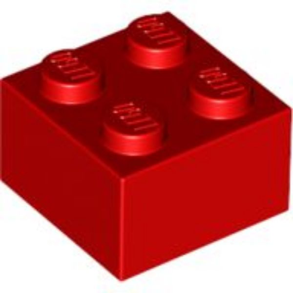 Afbeeldingen van Steen 2x2- rood- 3003- 10 stuks