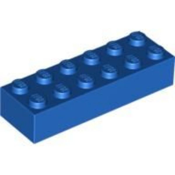 Afbeeldingen van Steen 2x6- blauw- 2456- 10 stuks