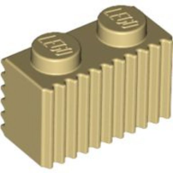 Afbeeldingen van Steen 1x2 met grill- beige- 2877- 10 stuks