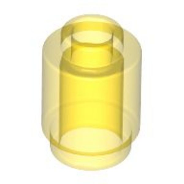 Afbeeldingen van Steen rond 1x1 open nop- doorzichtig geel- 3062b- 10 stuks