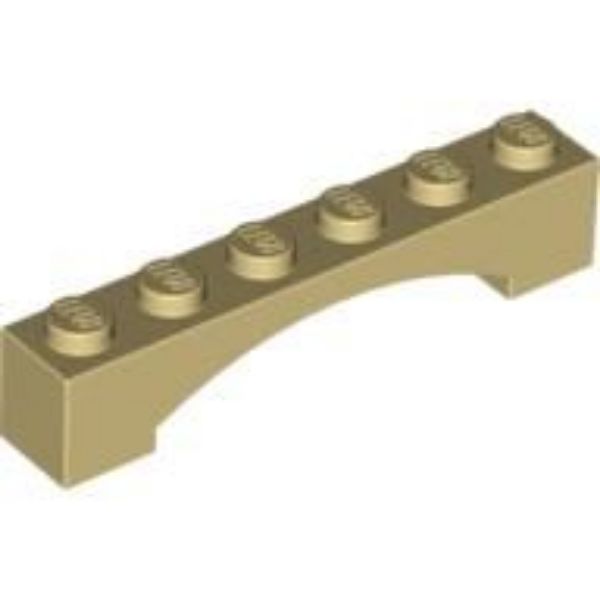 Afbeeldingen van Boog 1x6 verhoogde boog- beige- 92950- 10 stuks