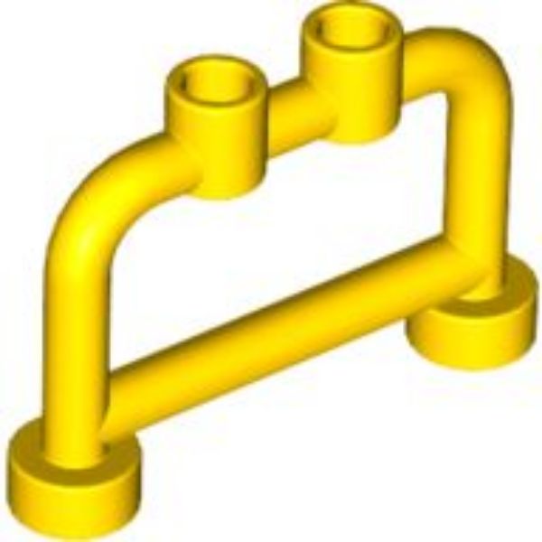 Afbeeldingen van Hek van buizen 1x4x2 met noppen- geel- 4083- 10 stuks