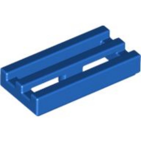 Afbeeldingen van Tegel aangepast 1x2 grill met groef- blauw- 2412b- 10 stuks