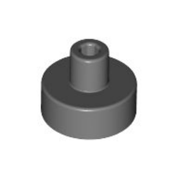 Afbeeldingen van Tegel rond 1x1 met bar en pin houder- dkgrijs- 20482-31561- 20 st