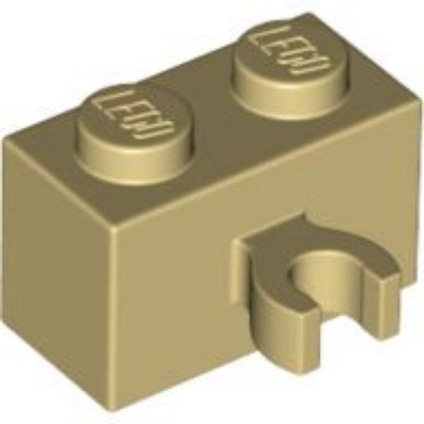 Afbeeldingen van Steen, 1x2 met Verticale Houder (O clip)-42925-30237-beige-10 st