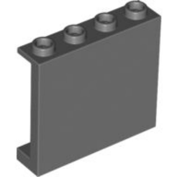 Afbeeldingen van Paneel 1 x 4 x 3  Open Noppen, met Zijsteunen- donkergrijs- 60581-10 st