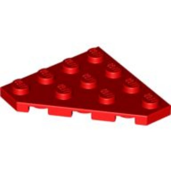 Afbeeldingen van Wig, Plaat 4 x 4 Hoek- rood- 30503-10 stuks