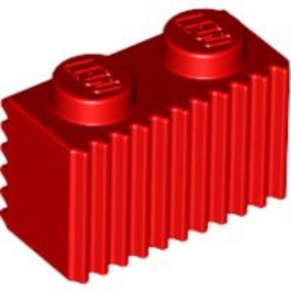 Afbeeldingen van Steen 1x2 met grill- rood- 2877- 10 stuks