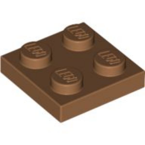 Afbeeldingen van Plate 2x2- medium nougat- 3022- 10 stuks