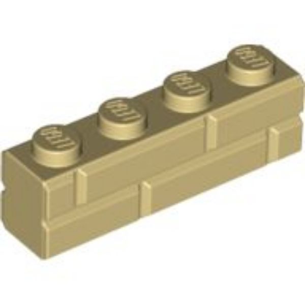 Afbeeldingen van Steen 1x4 met steenprofiel- beige- 15533- 10 stuks