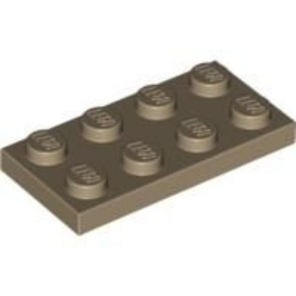 Afbeeldingen van Plate 2x4- donkerbeige- 3020- 10 stuks