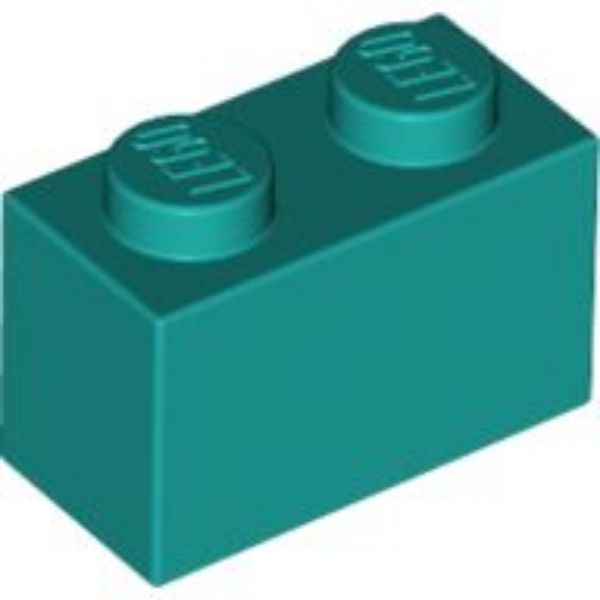 Afbeeldingen van Steen 1x2- donker turquoise- 3004-10 stuks