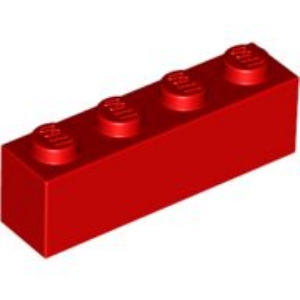 Afbeeldingen van Steen 1x4- rood- 3010-10 stuks