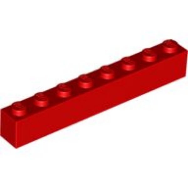 Afbeeldingen van Steen 1x8- rood- 3008-10 stuks