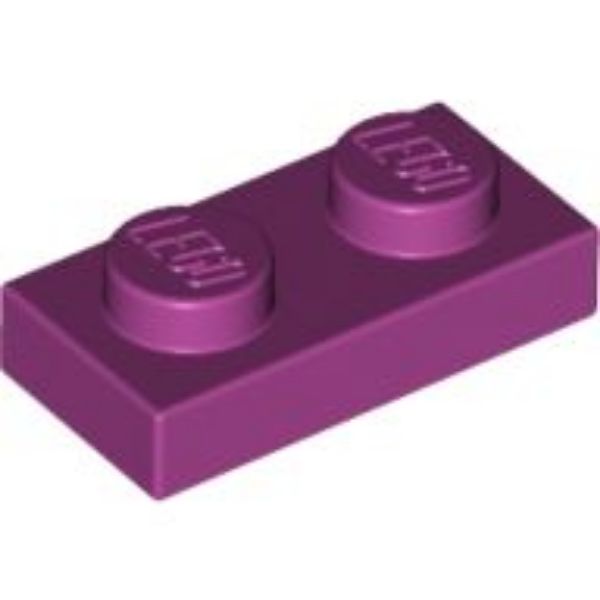 Afbeeldingen van Plate 1x2- magenta- 3023- 10 stuks