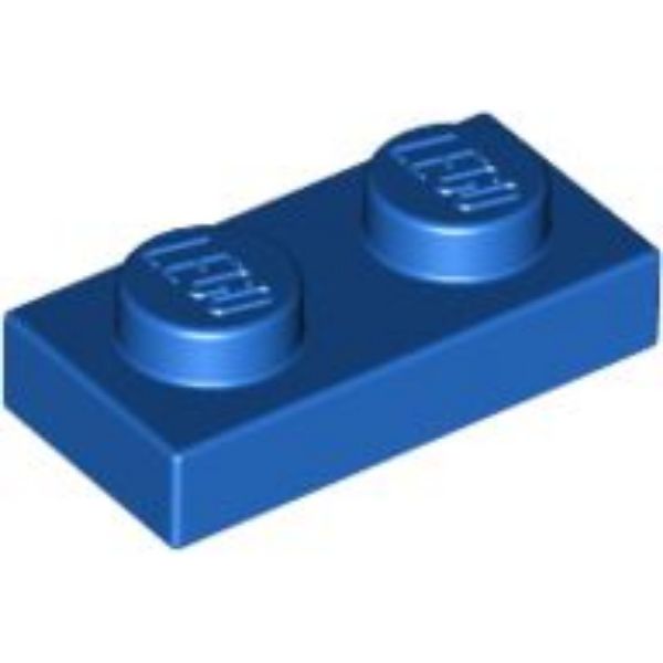 Afbeeldingen van Plate 1x2- blauw -3023- 10 stuks