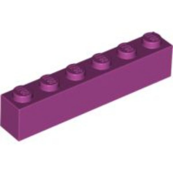 Afbeeldingen van Steen 1x6- magenta- 10 stuks- 3009