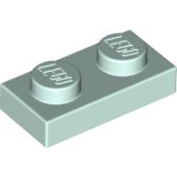 Afbeeldingen van Plate 1x2- licht aqua -3023- 10 stuks