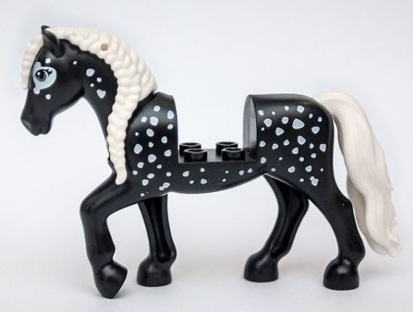 Afbeeldingen van Paard wit met zwart