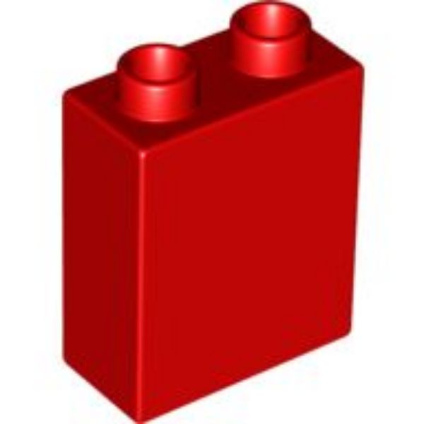 Afbeeldingen van Steen 1x2x2- rood- Duplo- 7 stuks