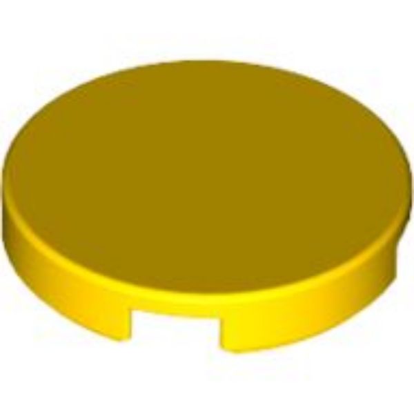 Tegel rond 2x2 met open nop- geel- 18674- 10 stuks