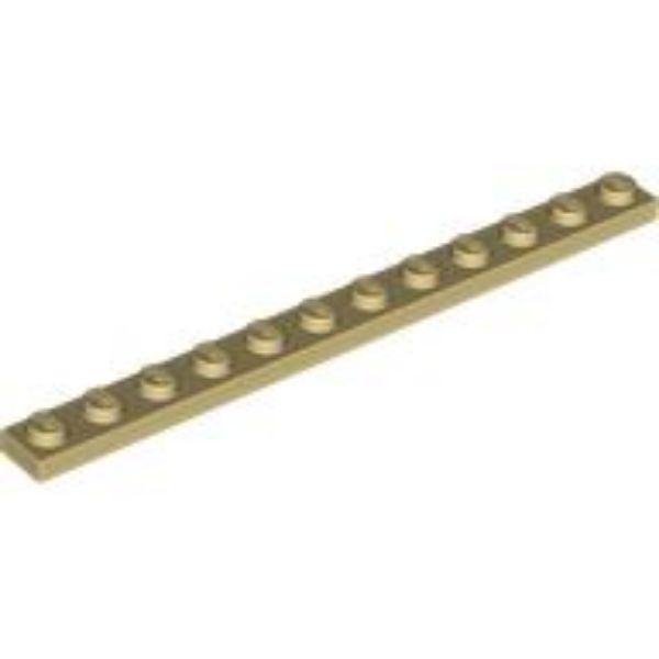 Afbeeldingen van Plate 1x12- beige- 60479-10 stuks