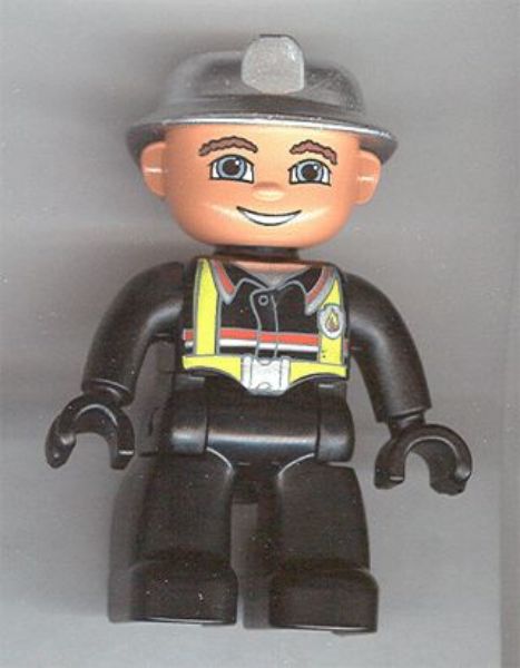 Brandweerman met zilveren helm- Duplo