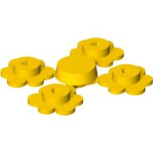 Afbeeldingen van Bloemenstengel met bloem- geel- 3742c01-24855-14 st