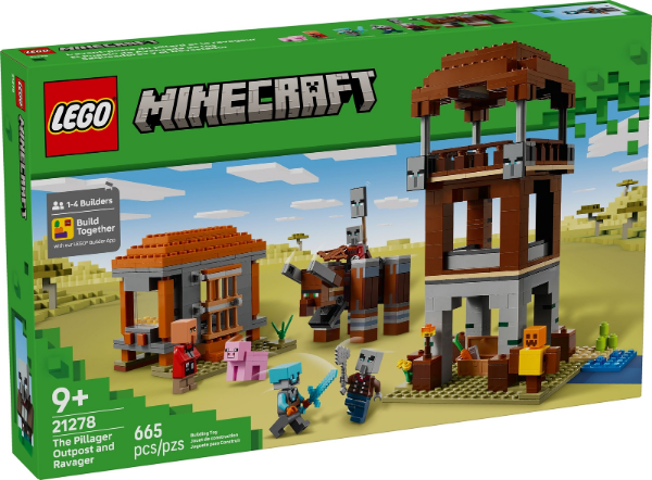 Afbeeldingen van LEGO Minecraft 21278 De Plunderaar Buitenpost en Verwoester