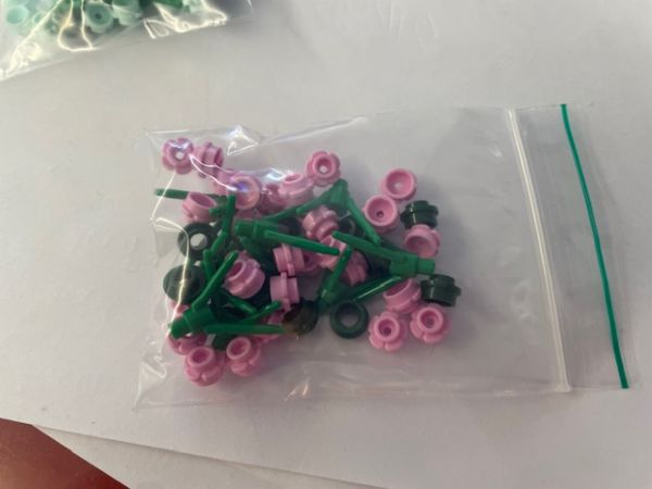 Afbeeldingen van Bloem met 3 stengels 24855- Bright pink - 10 stuks