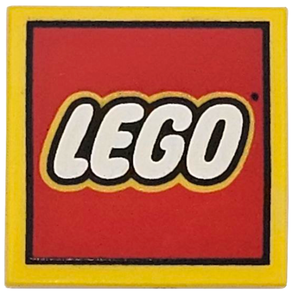 Afbeeldingen van Tegel 2x2 met LEGO logo- geel- 3068b-5 stuks