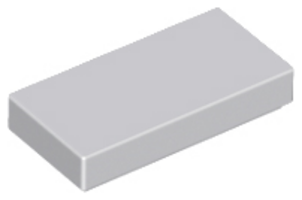 Afbeeldingen van Tegel 1x2 met groef- lichtgrijs- 3069b- 20 stuks  
