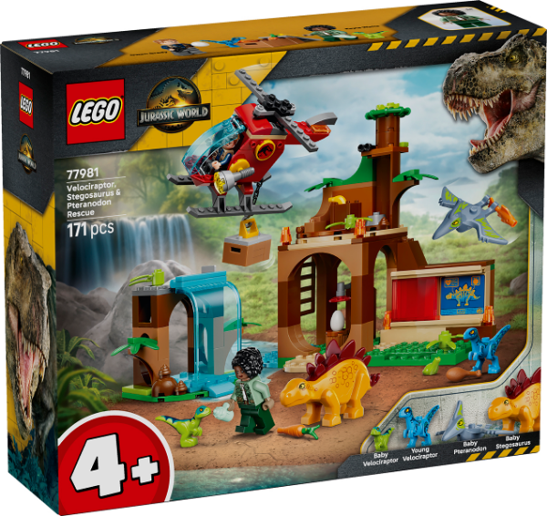 Afbeeldingen van LEGO Jurassic World 77981 Velociraptor, Stego en Pteranodon
