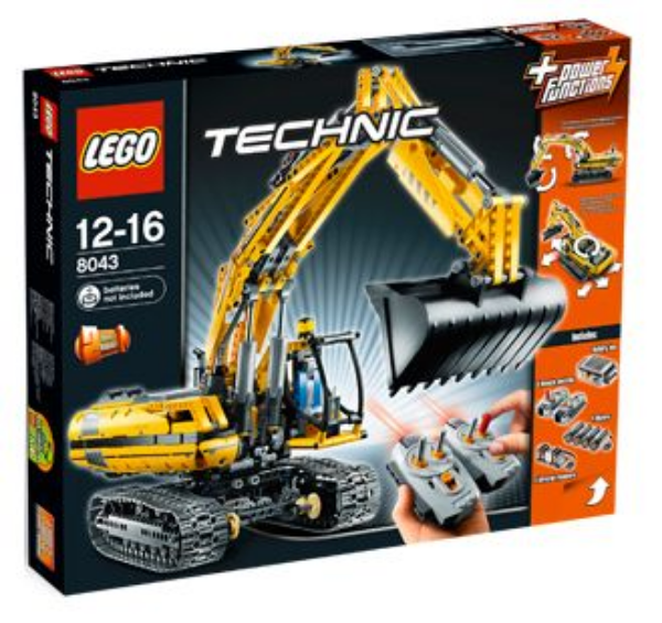 Afbeeldingen van LEGO Technic 8043 Graafmachine Met Motor- 2de hands met doos met nieuw stickervel