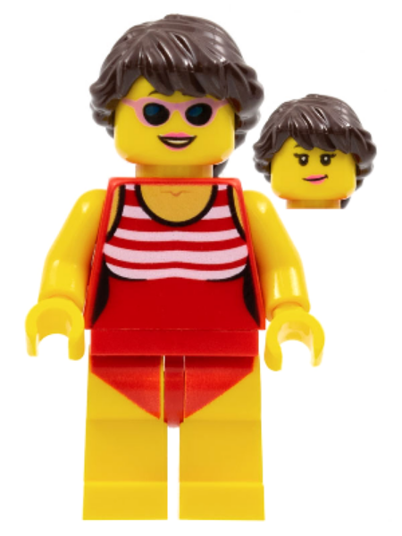 Afbeeldingen van Beach Tourist Female with Red Bathing Suit- twn336